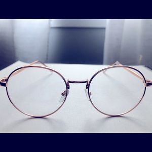Blue light rose gold glasses